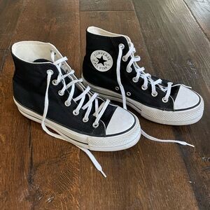 Platform Converse Hi Top All Stars Black Womens 7
